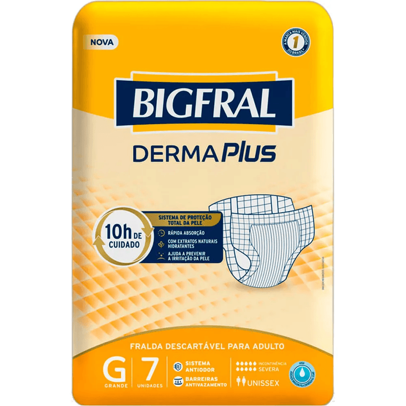 FRALDA DESCARTAVEL GERIATRICA BIGFRAL DERMAPLUS G 7U