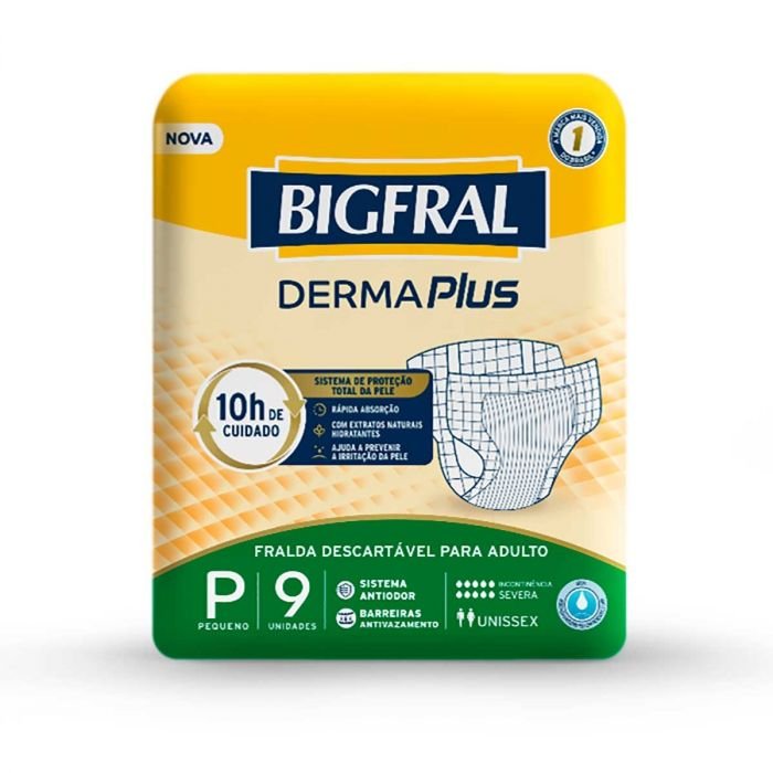 FRALDA DESCARTAVEL GERIATRICA BIGFRAL DERMAPLUS P 9U