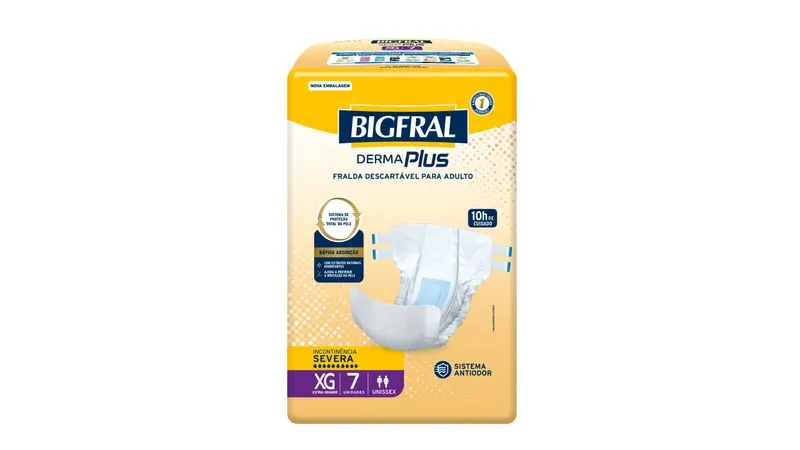 FRALDA DESCARTAVEL GERIATRICA BIGFRAL DERMAPLUS XG 7U
