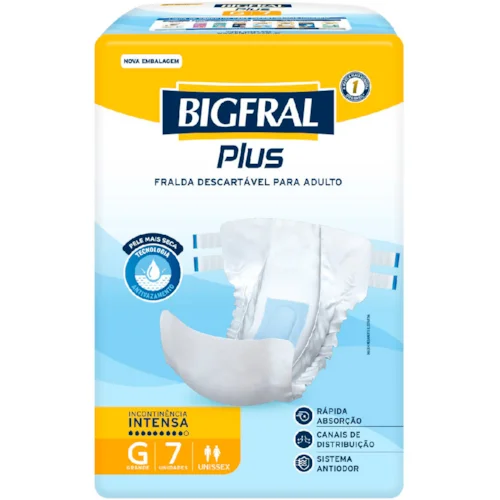 FRALDA DESCARTAVEL GERIATRICA BIGFRAL PLUS G 7U