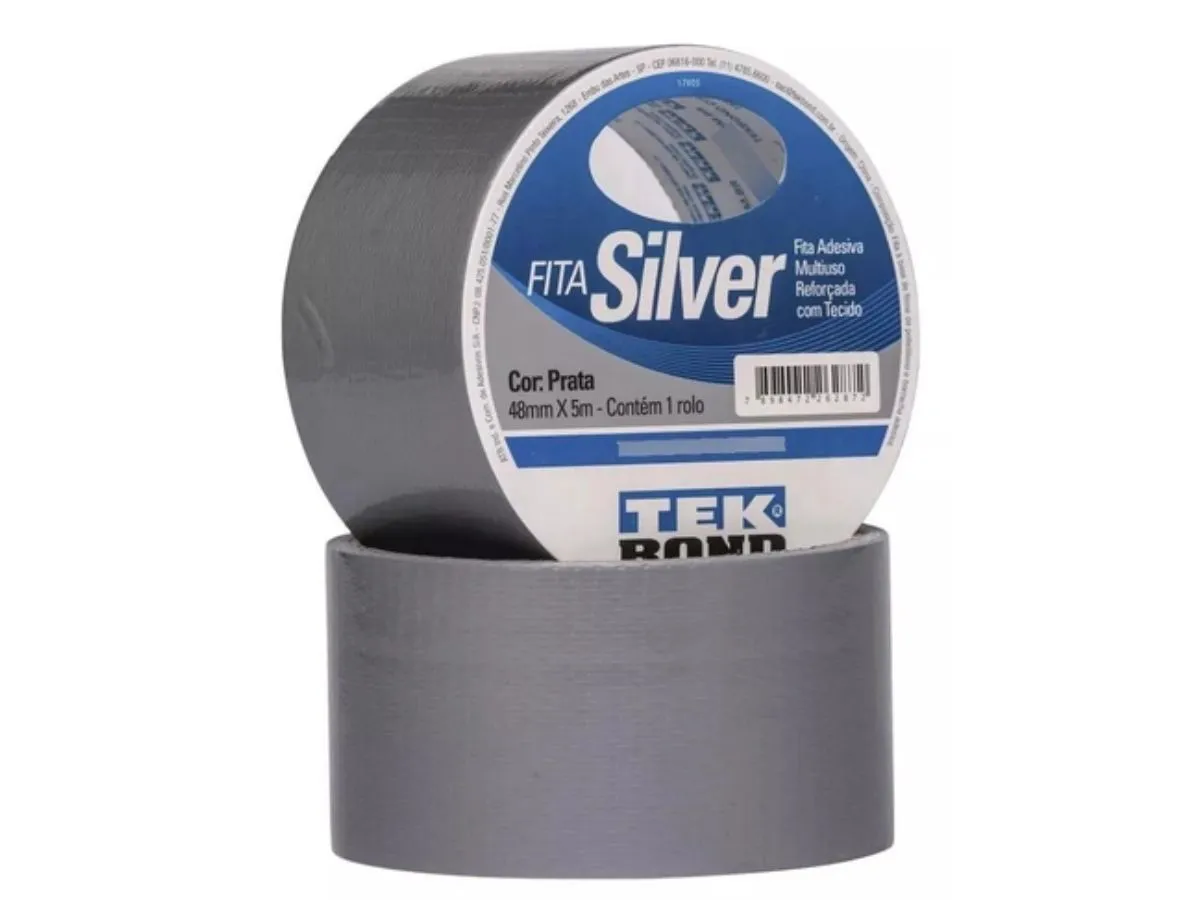 FITA ADESIVA MULTIUSO TEKBOND 5 METROS PRATA