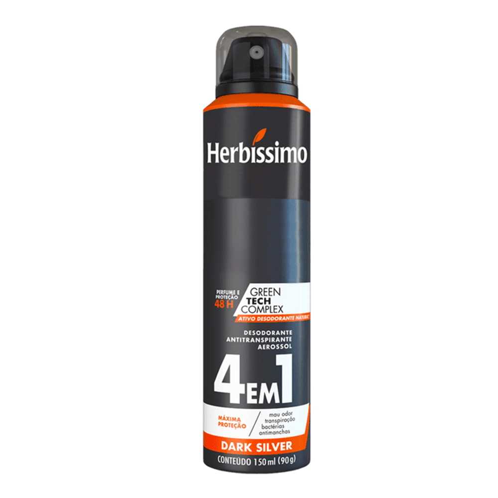 DESODORANTE AEROSOL HERBISSIMO DARK SILVER 150ML