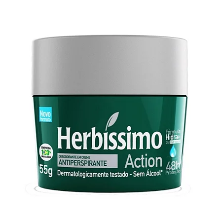 DESODORANTE CREME HERBISSIMO ACTION POTE 55G