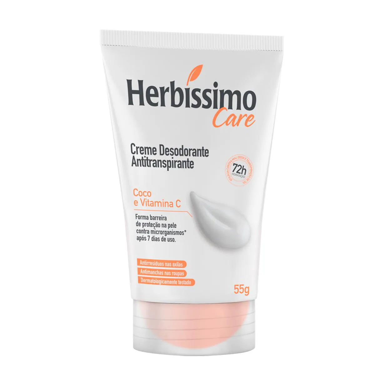 DESODORANTE CREME HERBISSIMO CARE COCO E VITA C BISNAGA 55G