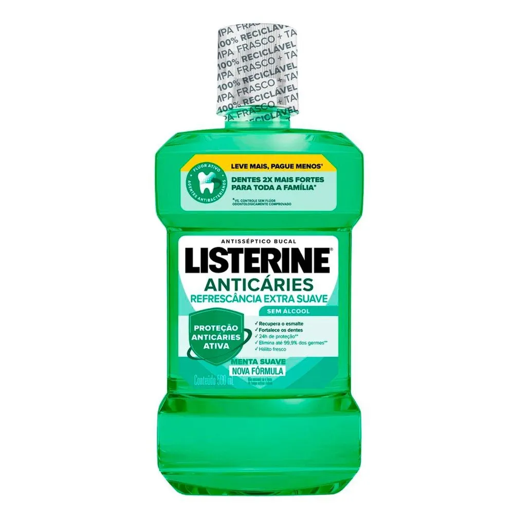 ANTISSEPTICO BUCAL LISTERINE ANTICARIES 500ML