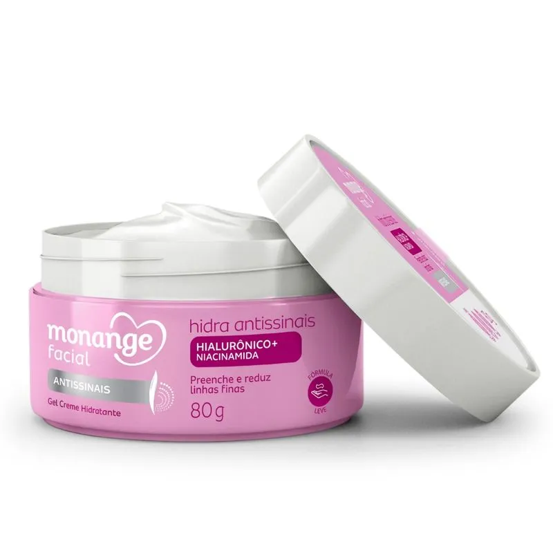 GEL CREME FACIAL MONANGE HIDRA ANTISSINAIS 80G