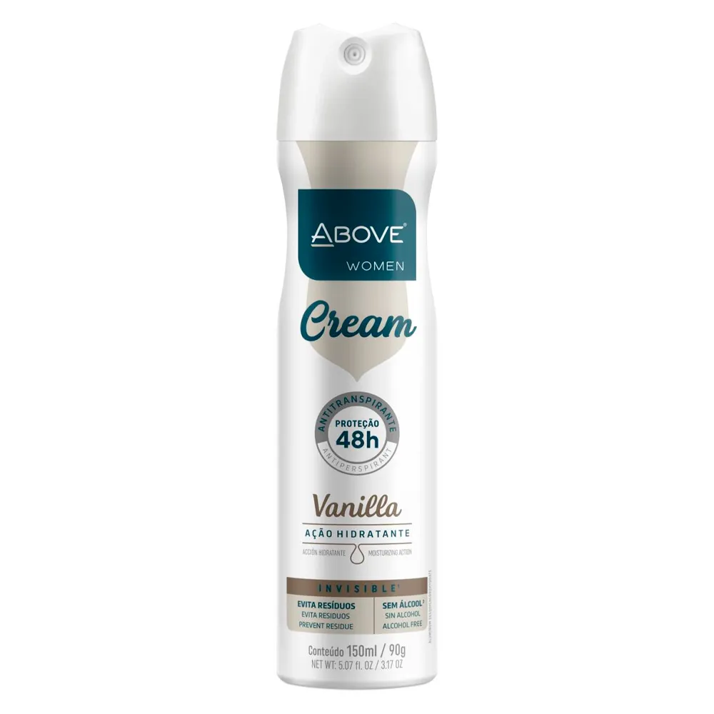 DESODORANTE AEROSOL ABOVE CREAM VANILLA FEMININO 150ML