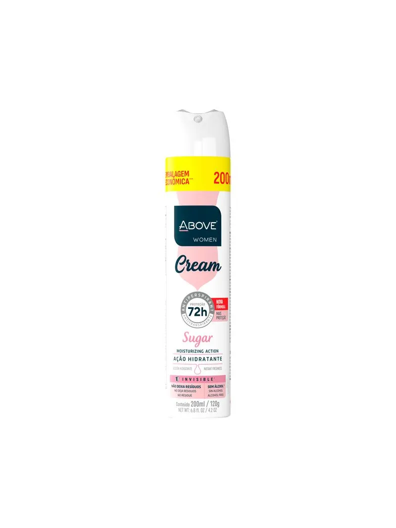 DESODORANTE AEROSOL ABOVE CREAM SUGAR FEMININO 200ML