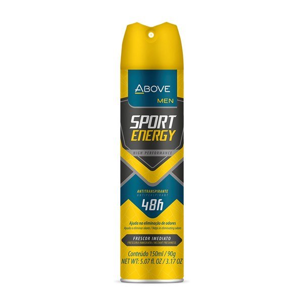 DESODORANTE AEROSOL ABOVE SPORT ENERGY MASCULINO 150ML