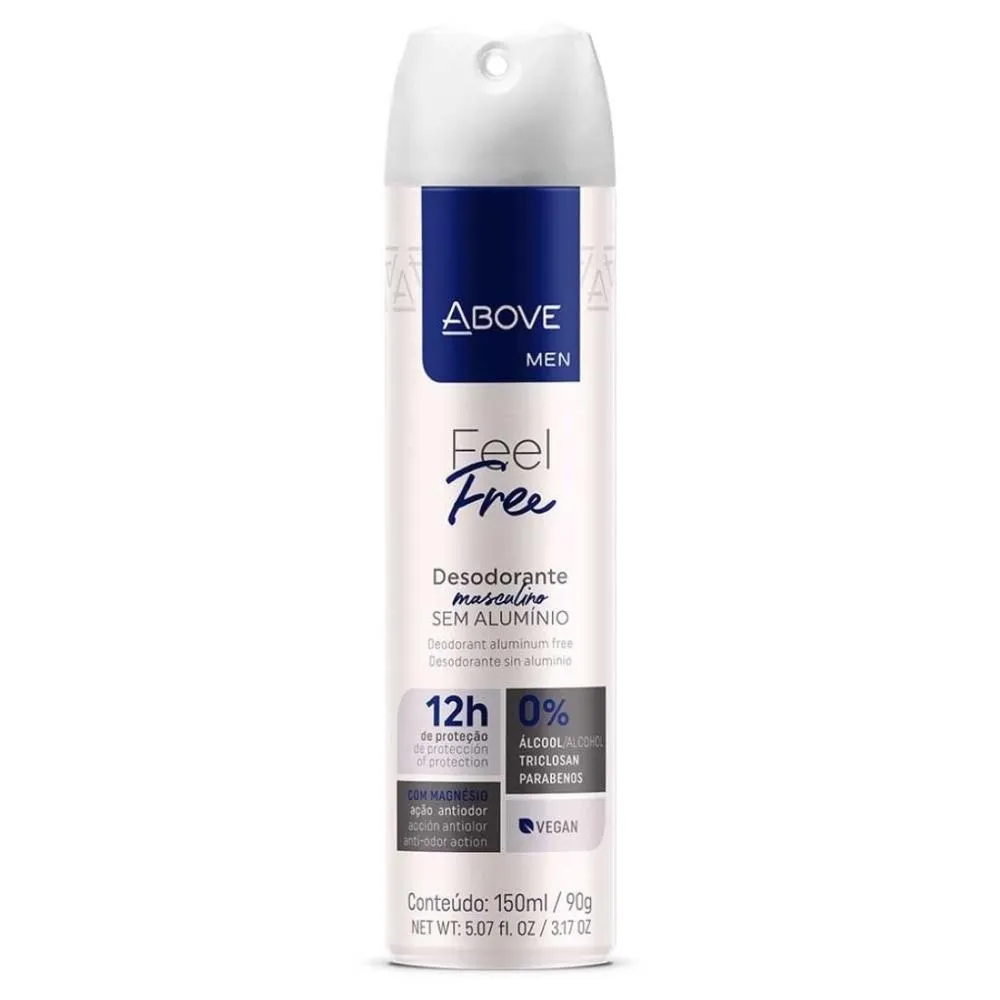 DESODORANTE AEROSOL ABOVE FEEL FREE MASCULINO 150ML