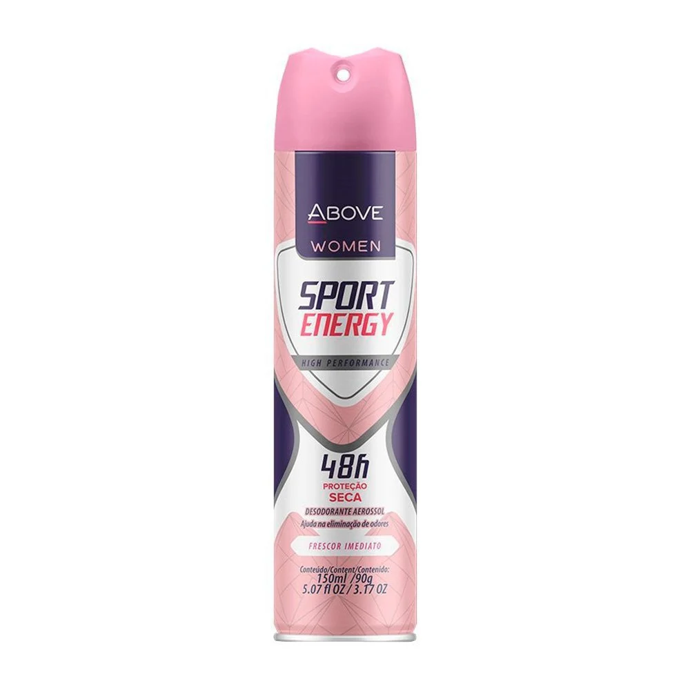 DESODORANTE AEROSOL ABOVE SPORT ENERGY FEMININO 150ML