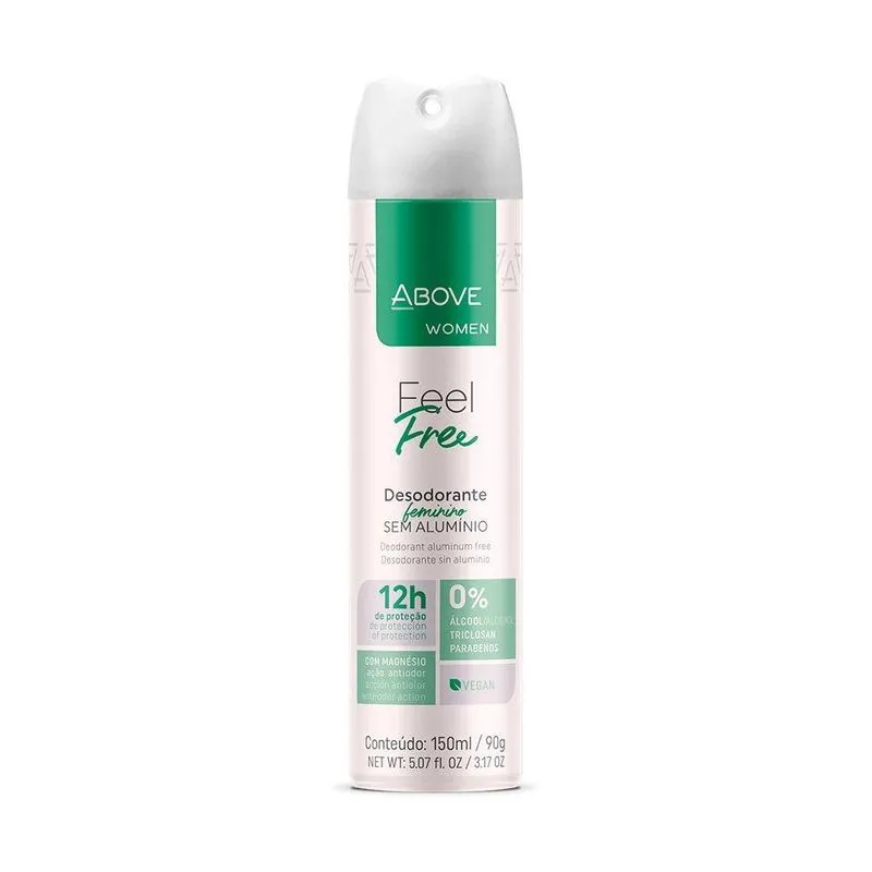 DESODORANTE AEROSOL ABOVE FEEL FREE FEMININO 150ML