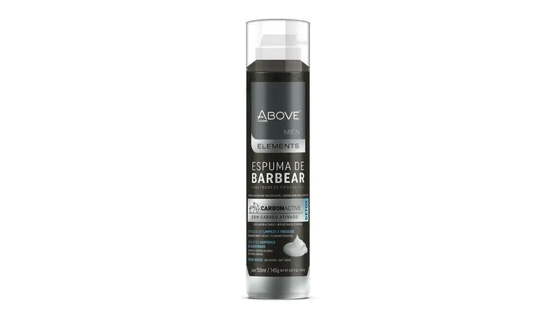 ESPUMA BARBEAR ABOVE CARVAO ATIVADO 150ML