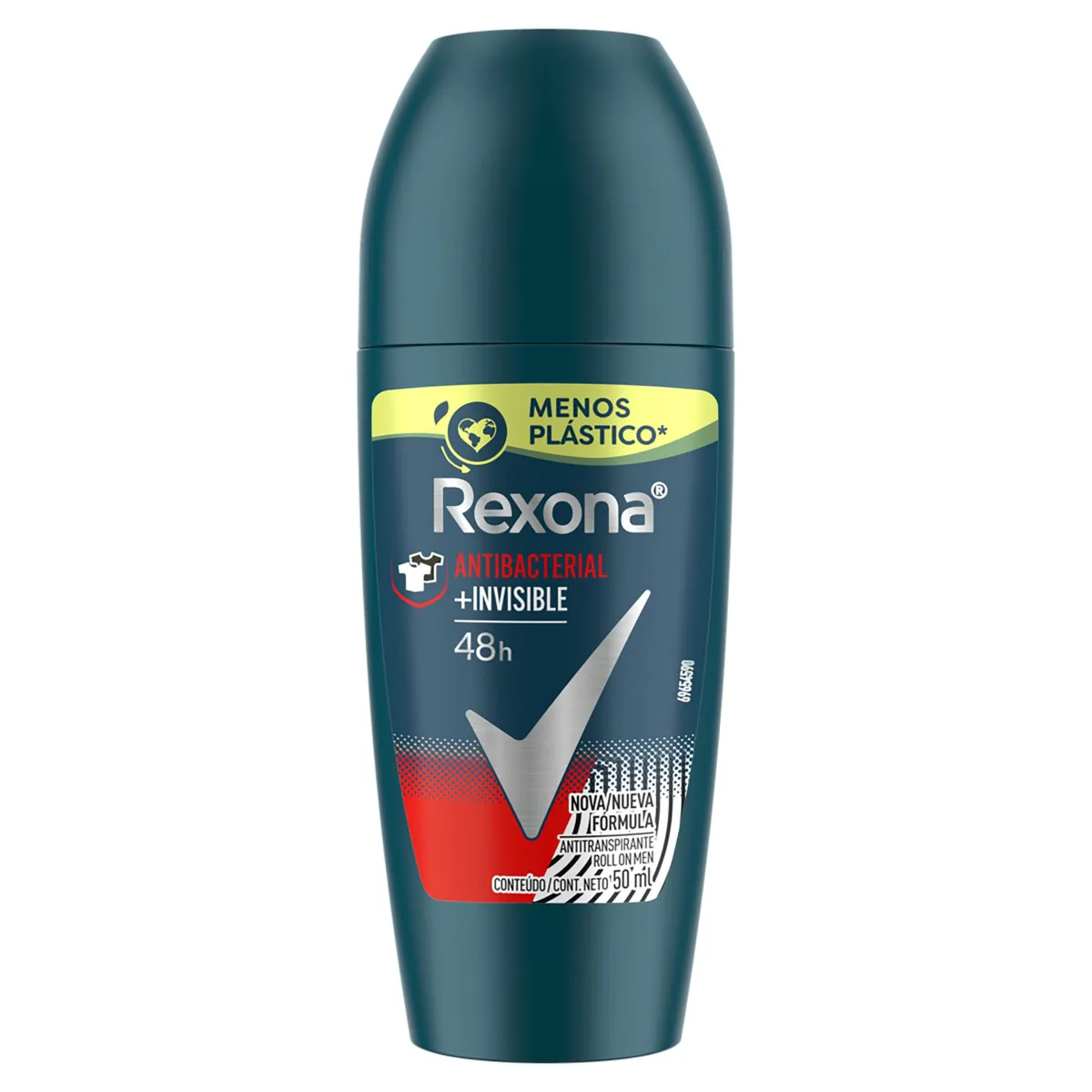 DESODORANTE ROLLON REXONA ANTIBAC INVISIBLE MASCULINO 50ML