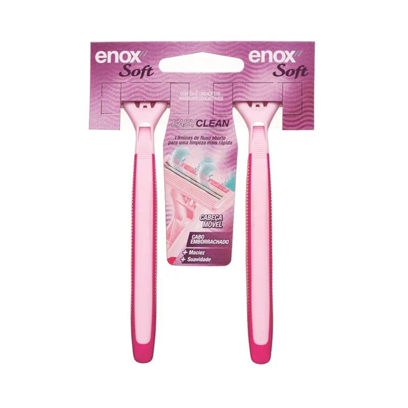 APARELHO DE BARBEAR ENOX SOFT 2 LAMINAS FEMININO CARTELA 2U