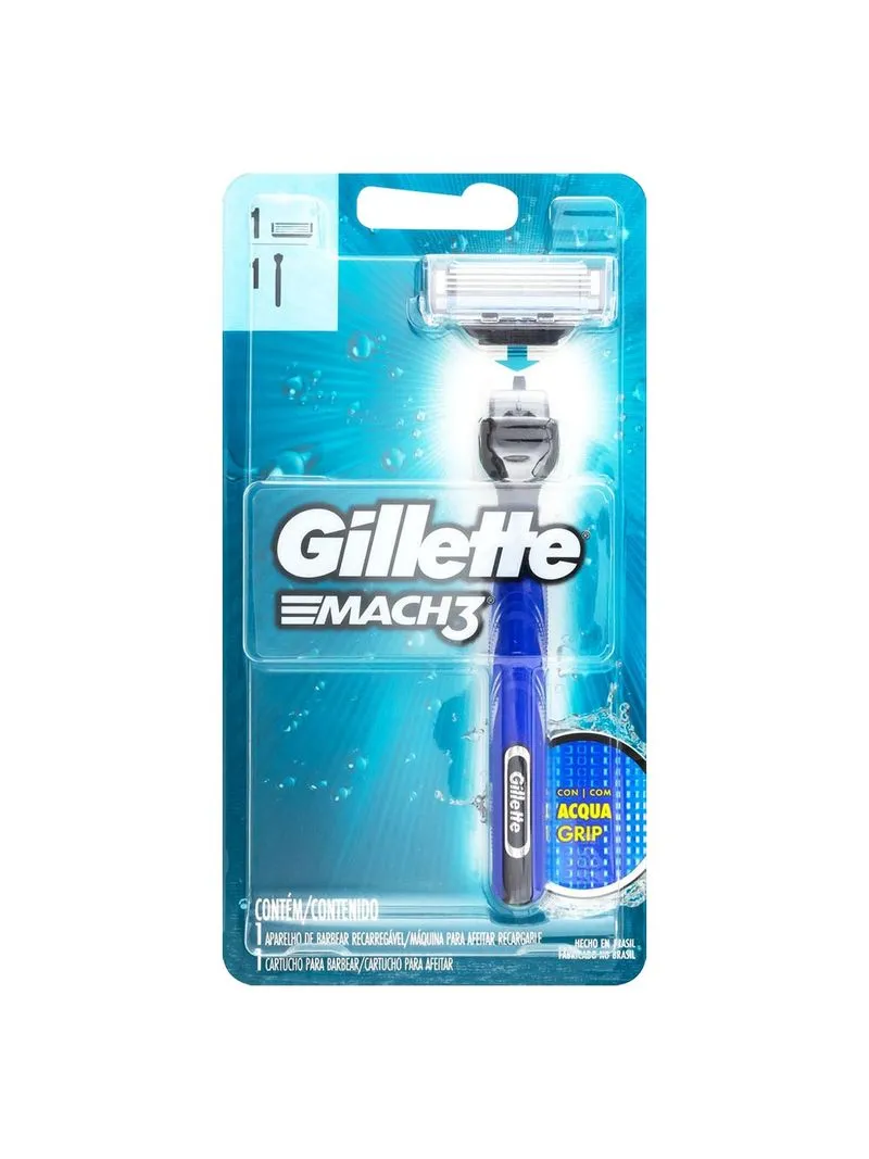 APARELHO DE BARBEAR MACH3 ACQUA GRIP 1U