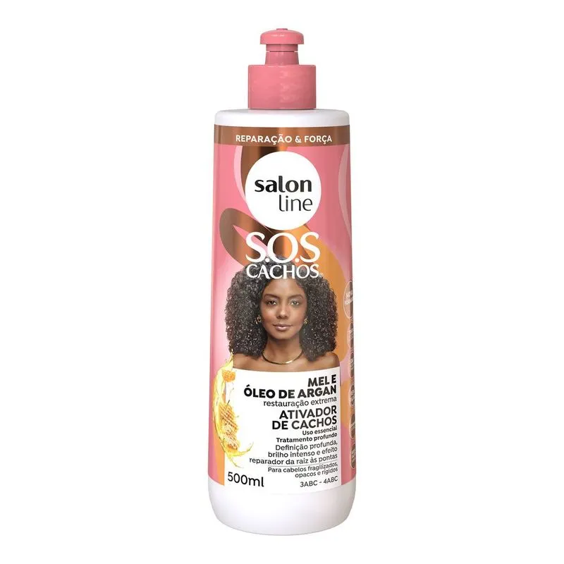 ATIVADOR CACHOS SALONLINE SOS MEL E OLEO DE ARGAN 500ML