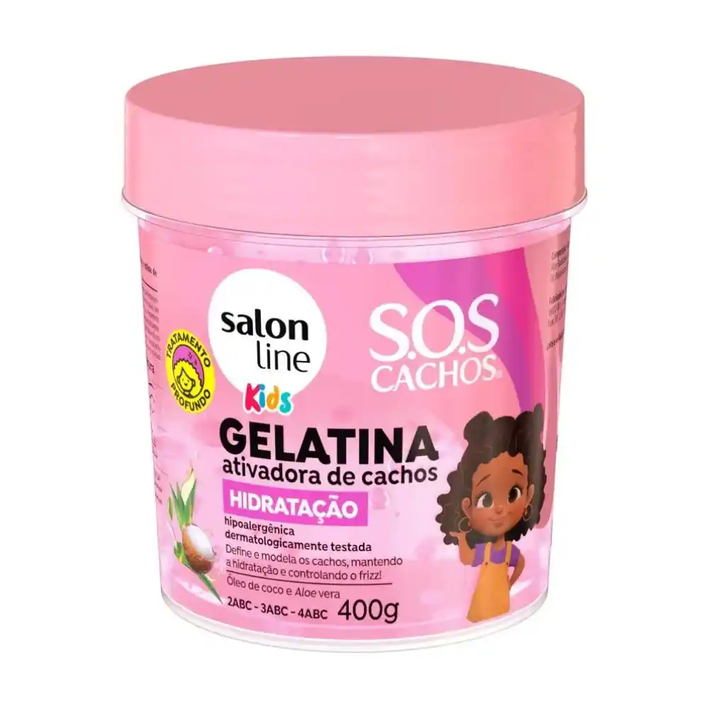 GELATINA CABELO SALONLINE KIDS ATIVADORA CACHOS HIDRATACAO 400G