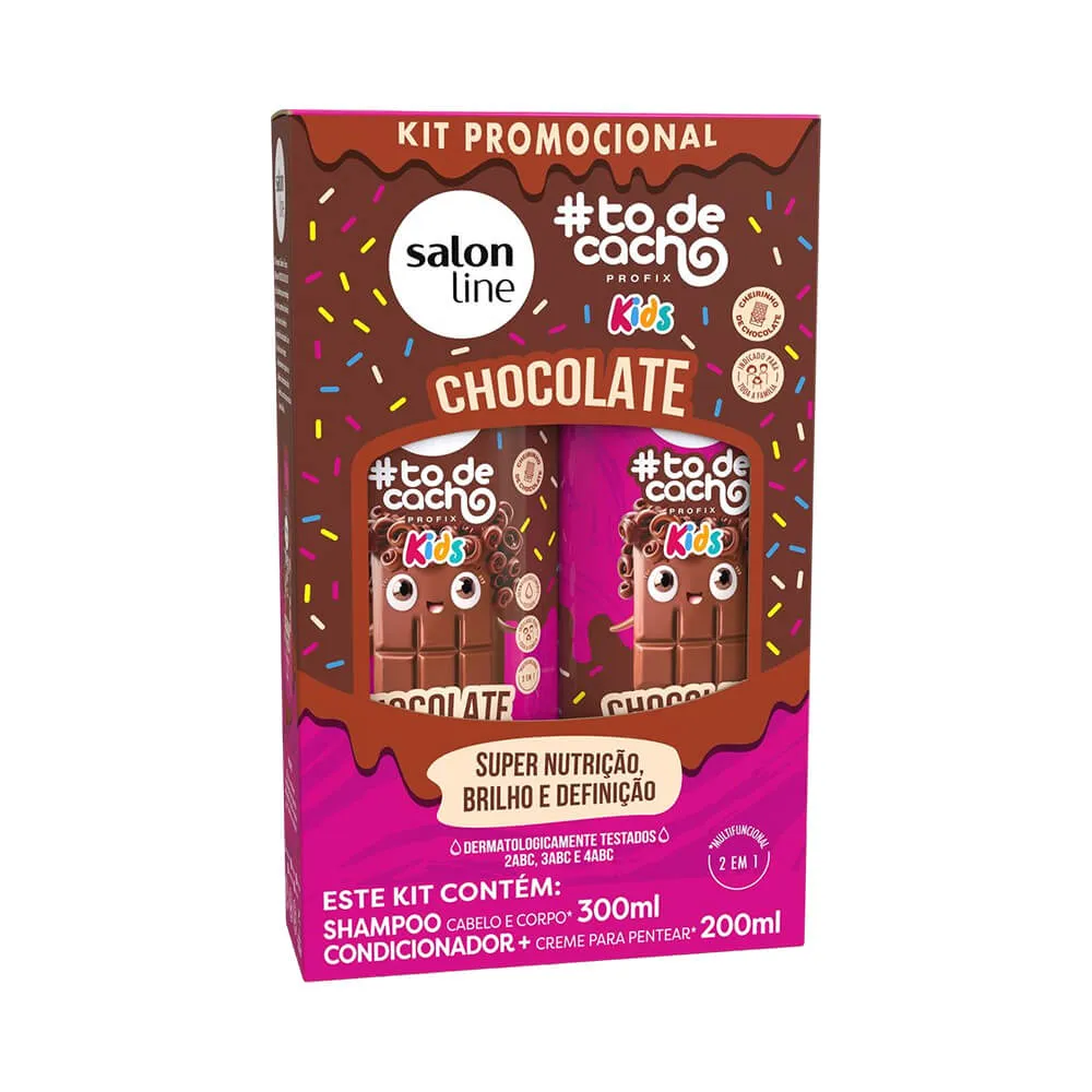 KIT SH 300ML+COND 200ML SALONLINE TO DE CACHO KIDS CHOCOLATE