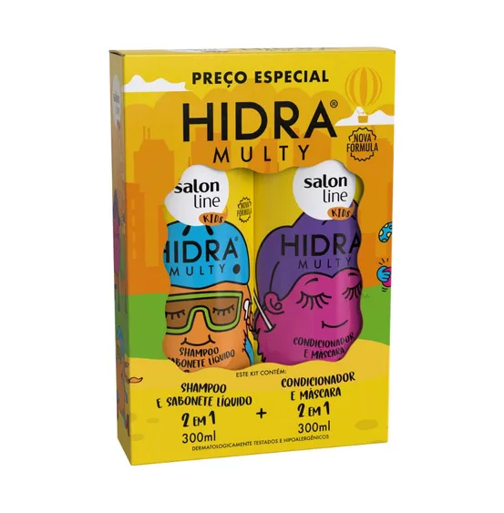 KIT SH+COND 300ML SALONLINE HIDRA MULTY KIDS