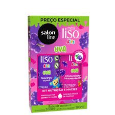 KIT SH 300ML+COND 200ML SALONLINE MEU LISO KIDS UVA