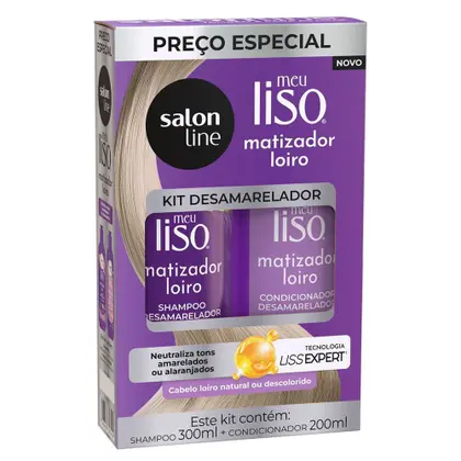 KIT SH 300ML+COND 200ML SALONLINE MEU LISO MATIZADOR LOIRO