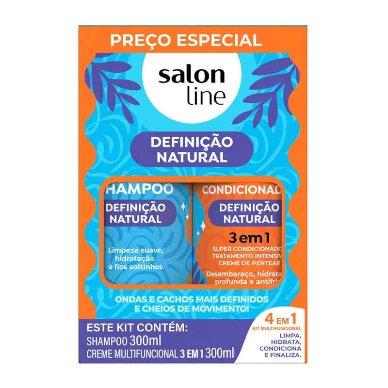 KIT SH 300ML+CR MULTIFUNCIONAL 300ML SALONLINE MEU LISO DEFINICAO NATURAL