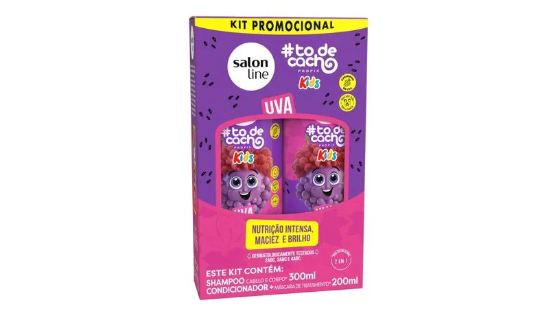 KIT SH 300ML+COND 200ML SALONLINE TO DE CACHO KIDS UVA