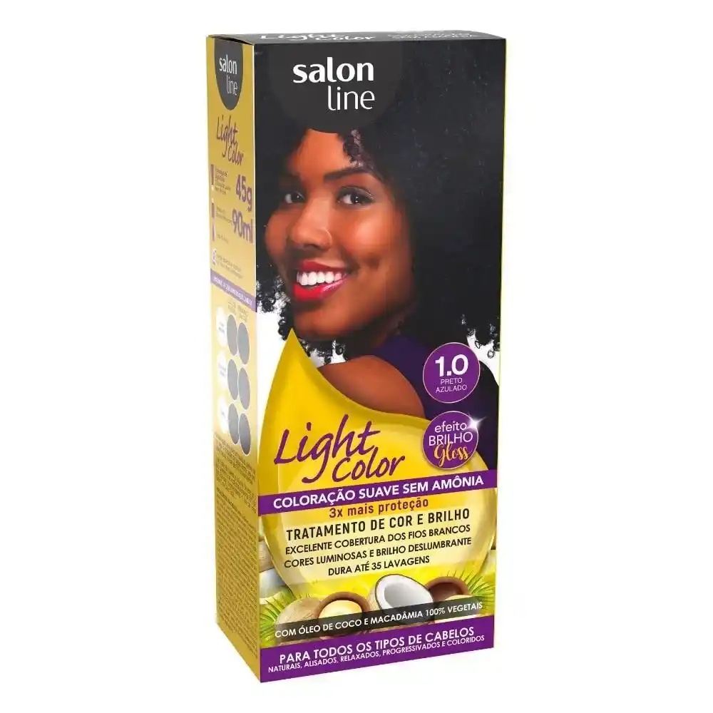 TINTURA LIGHT COLOR SALONLINE PRETO AZULADO 1.0