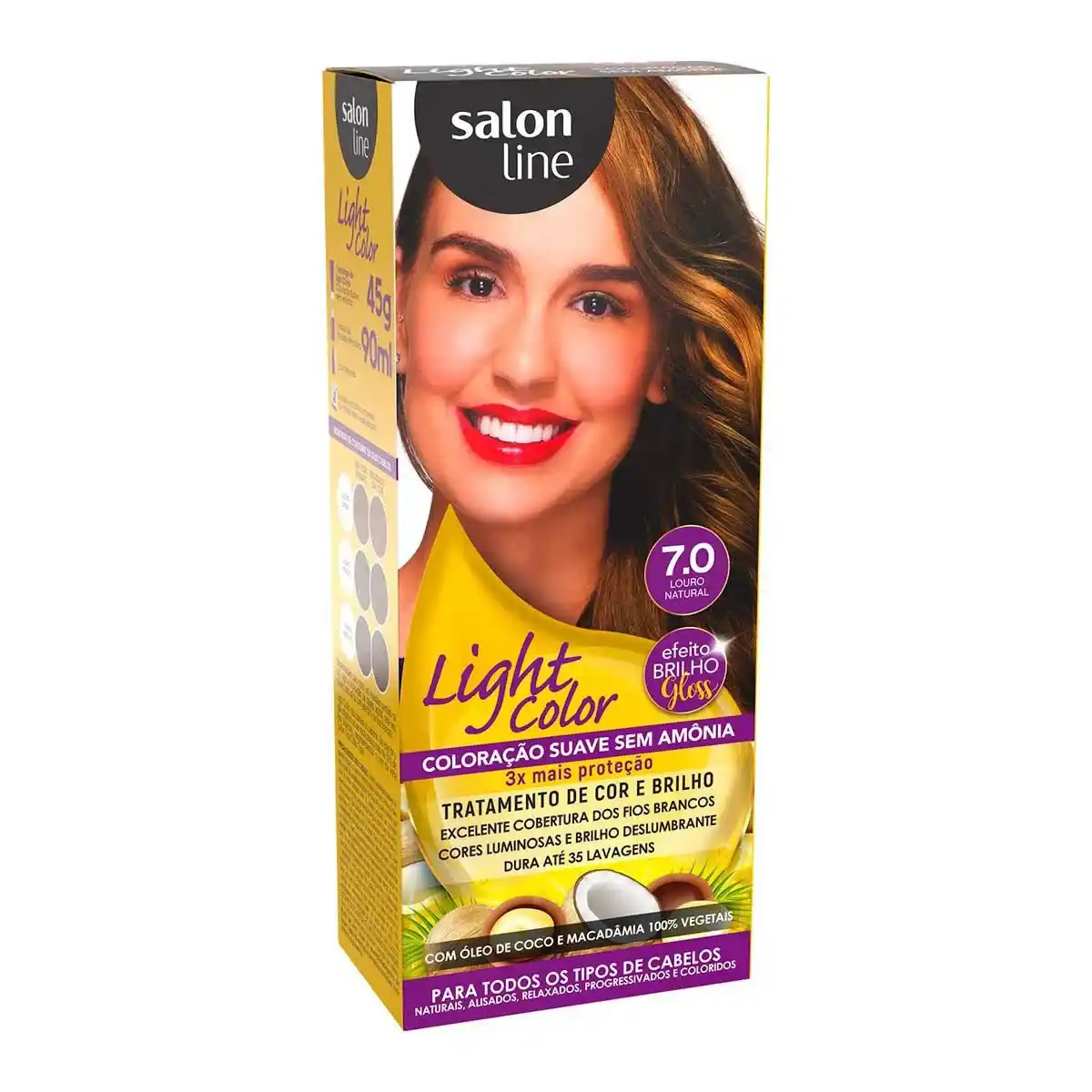 TINTURA LIGHT COLOR SALONLINE LOURO NATURAL 7.0