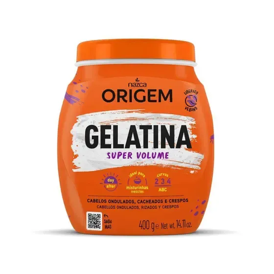 GELATINA CABELO NAZCA ORIGEM SUPER VOLUME 400G