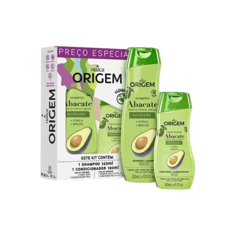KIT SH 325ML + COND 180ML NAZCA ORIGEM ABACATE