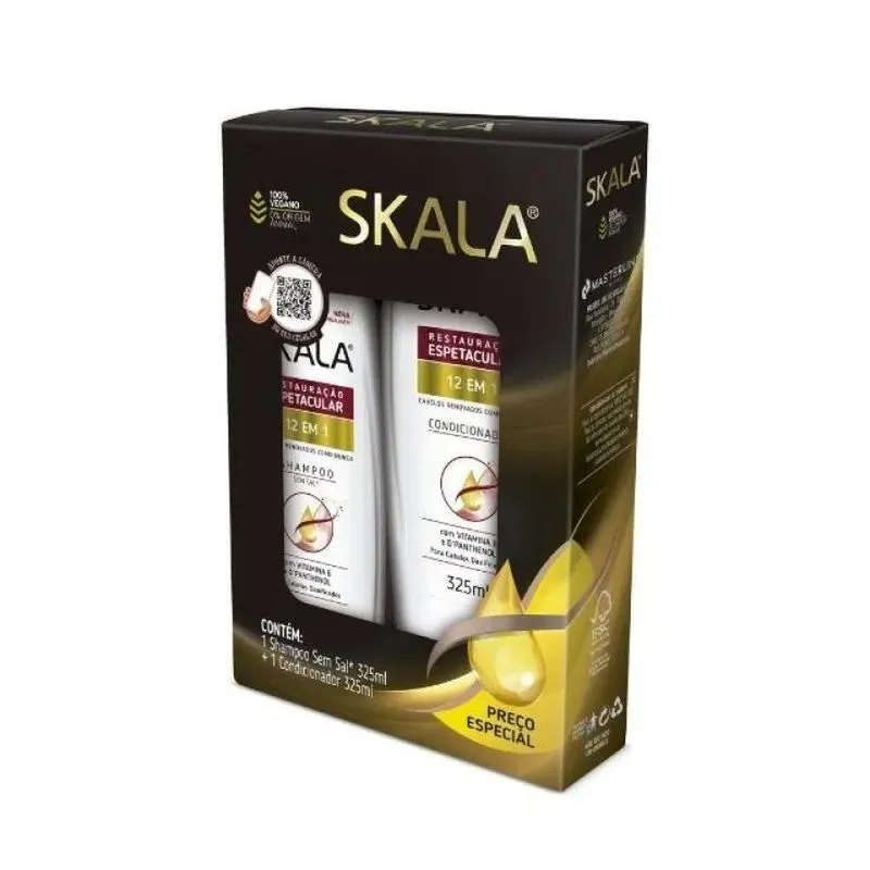 KIT SHAMPOO+CONDICIONADOR 325ML SKALA 12 EM 1