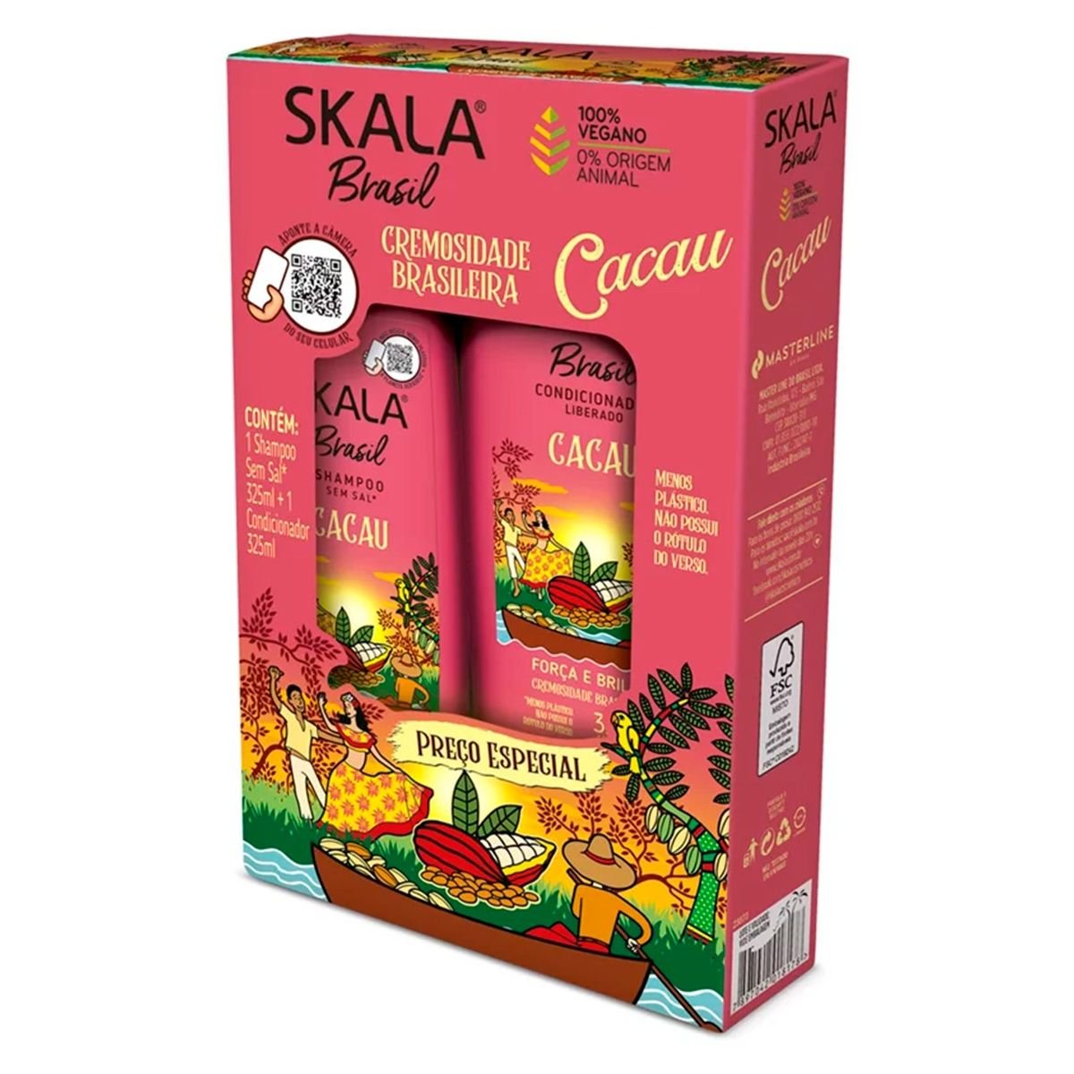 KIT SHAMPOO+CONDICIONADOR 325ML SKALA CACAU