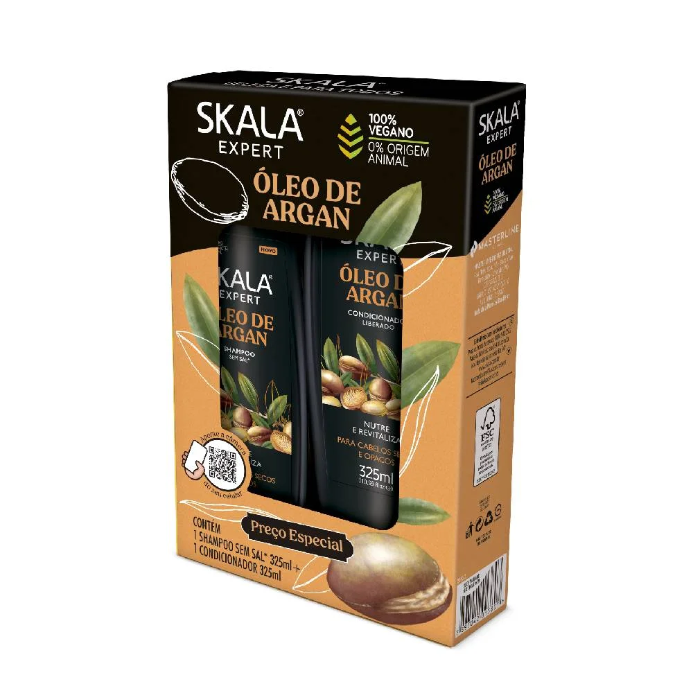 KIT SHAMPOO+CONDICIONADOR 325ML SKALA OLEO DE ARGAN