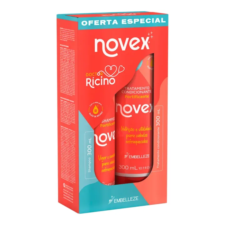 KIT SHAMPOO+CONDICIONADOR 300ML NOVEX DOCTOR RICINO