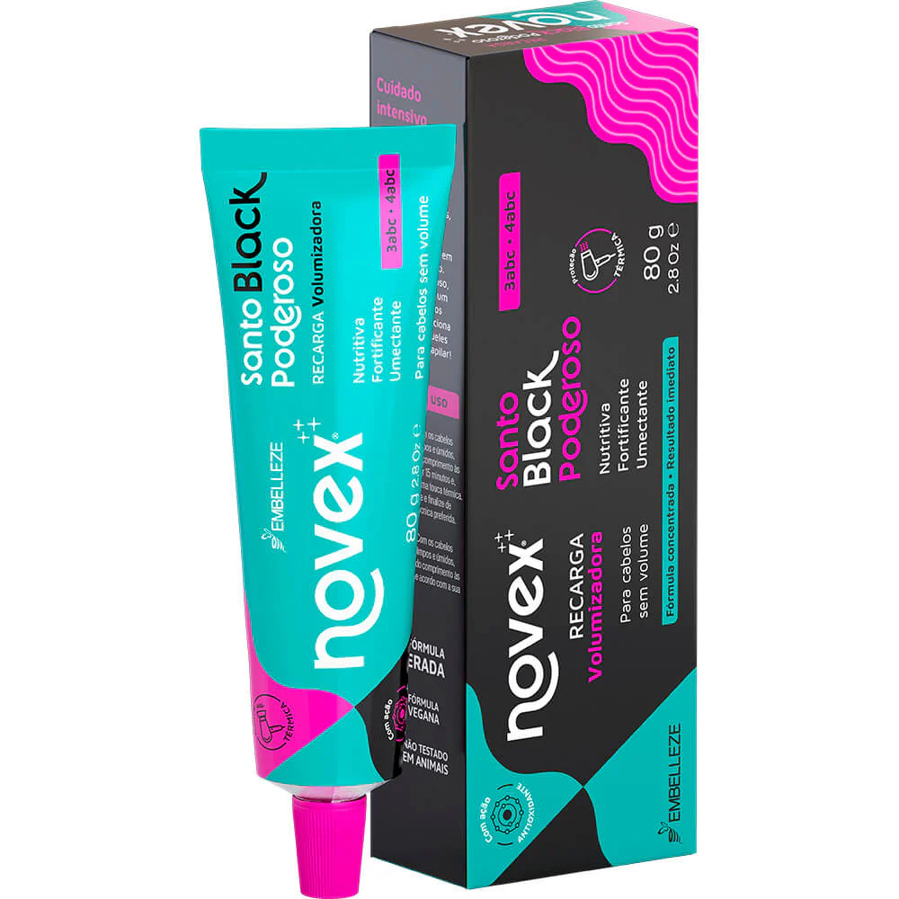 MASCARA CABELO NOVEX RECARGA SANTO BLACK PODEROSO 80G