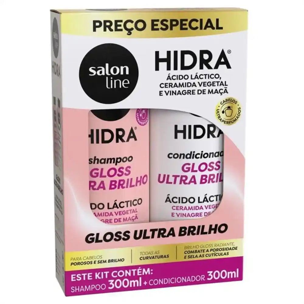 KIT SH+COND 300ML SALONLINE HIDRA GLOSS ULTRA BRILHO