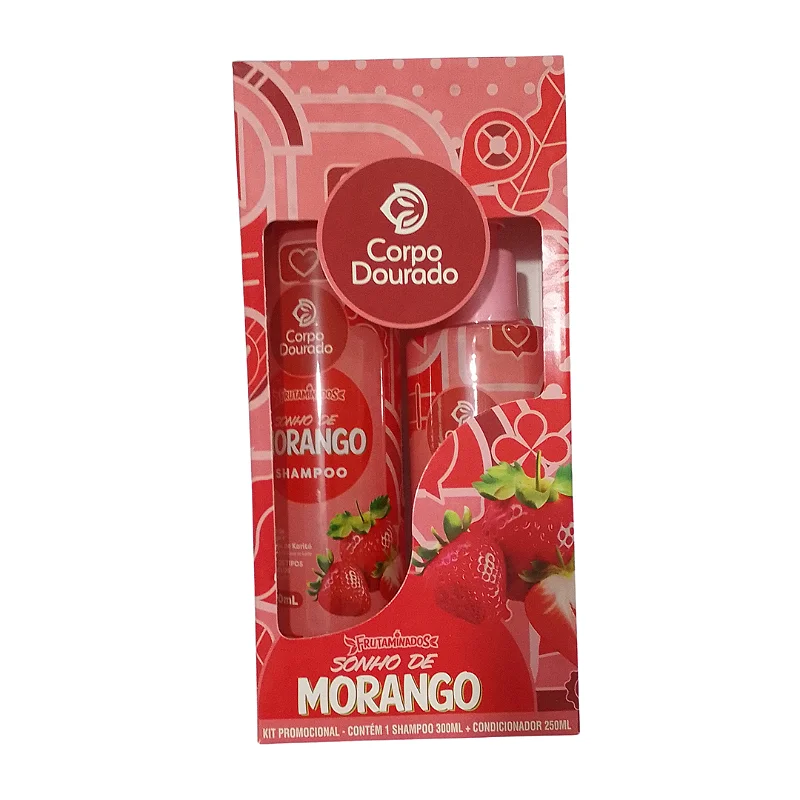 KIT SH 300ML+COND 250ML CORPO DOURADO MORANGO