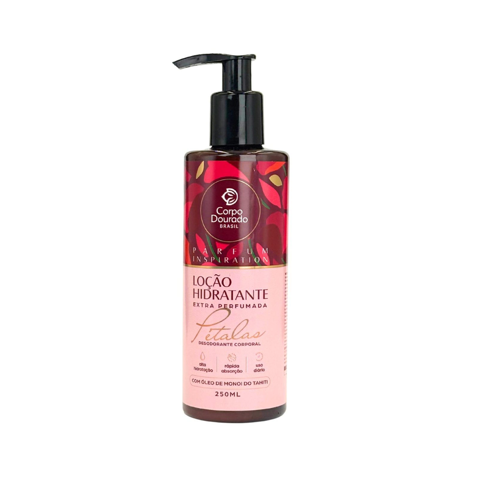 LOCAO HIDRATANTE CORPO DOURADO PETALAS 250ML