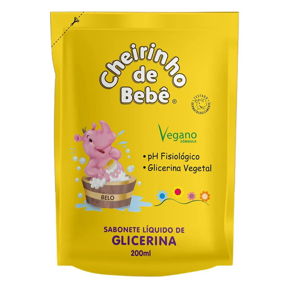 SABONETE LIQUIDO INFANTIL CHEIRINHO DE BEBE REFIL GLICERINA 200ML