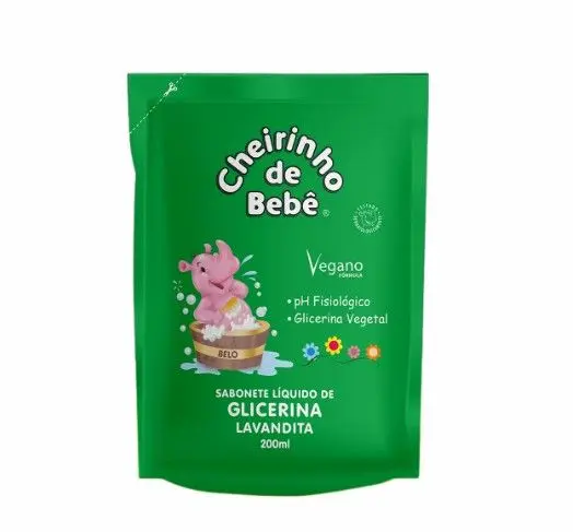 SABONETE LIQUIDO INFANTIL CHEIRINHO DE BEBE REFIL LAVANDITA 200ML