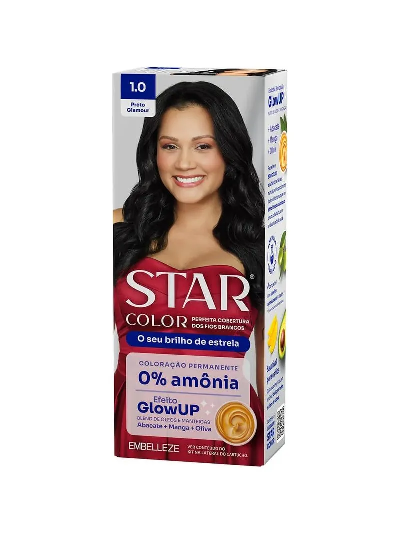 TINTURA STAR COLOR PRETO GLAMOUR SEM AMONIA 1.0