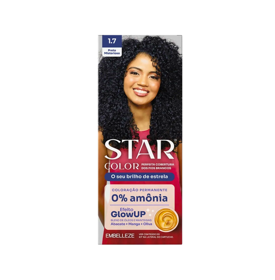 TINTURA STAR COLOR PRETO MISTERIOSO SEM AMONIA 1.7