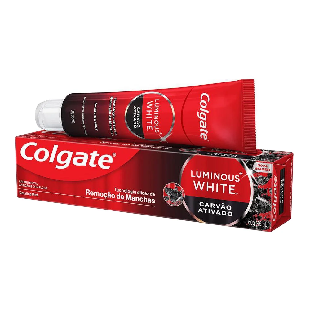 CREME DENTAL COLGATE LUMINOUS WHITE CARVAO ATIVADO 60G DUZIA