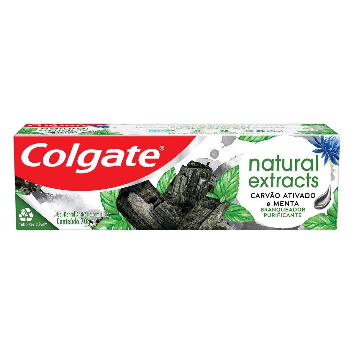 CREME DENTAL COLGATE NATURAL EXTRACTS CARVAO ATIVADO 70G