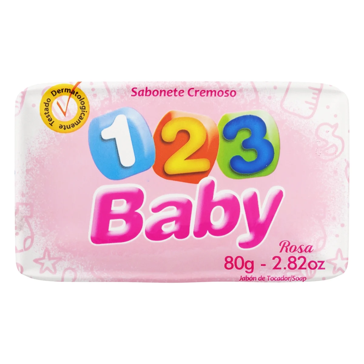 SABONETE INFANTIL 123 BABY ROSA 80G