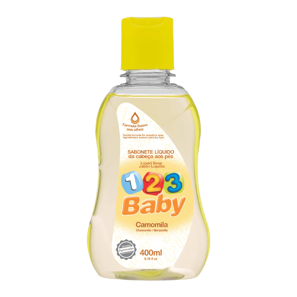 SABONETE LIQUIDO INFANTIL 123 BABY CAMOMILA 400ML