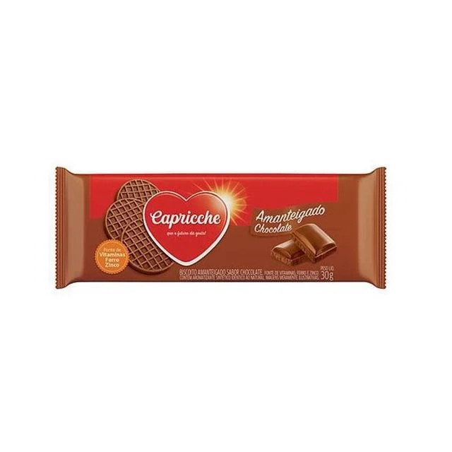 BISCOITO AMANTEIGADO CAPRICCHE CHOCOLATE 24G CX 30U