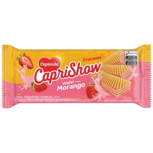 BISCOITO WAFER CAPRICCHE CAPRISHOW MORANGO 65G
